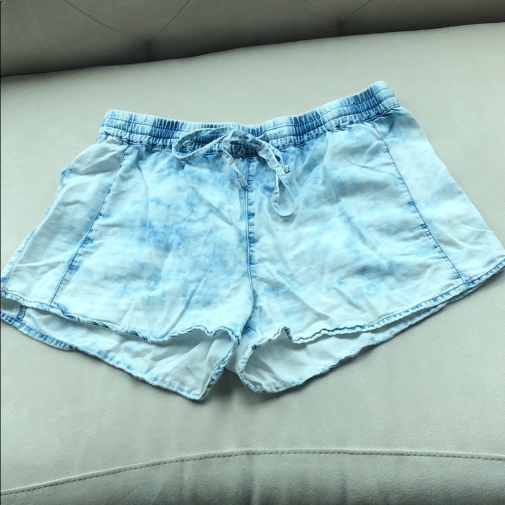 Forever 21 chambray acid wash tie shorts